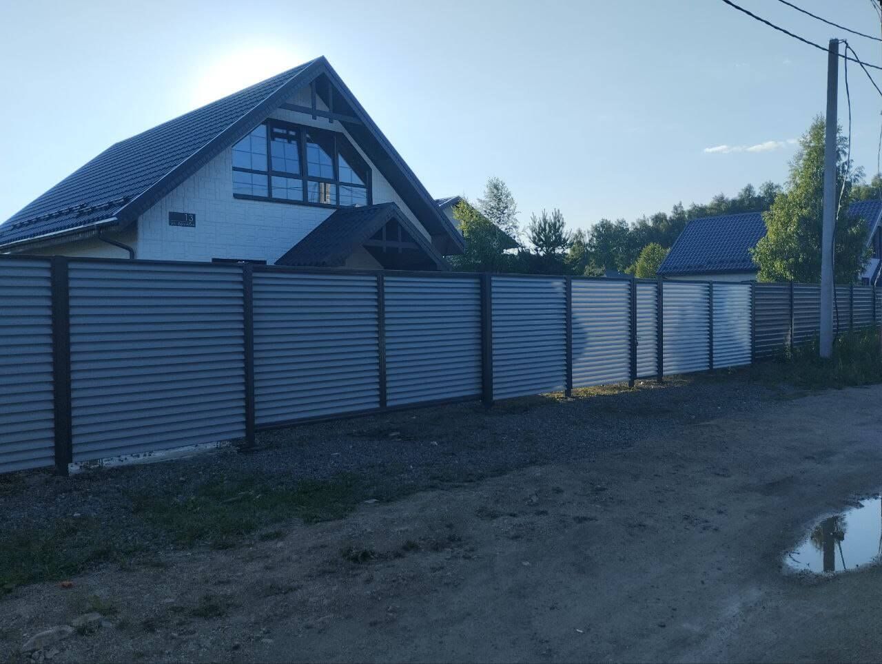 Забор из ламелей еврожалюзи 20м RAL7004 Серый фото 3 в Рыбинске