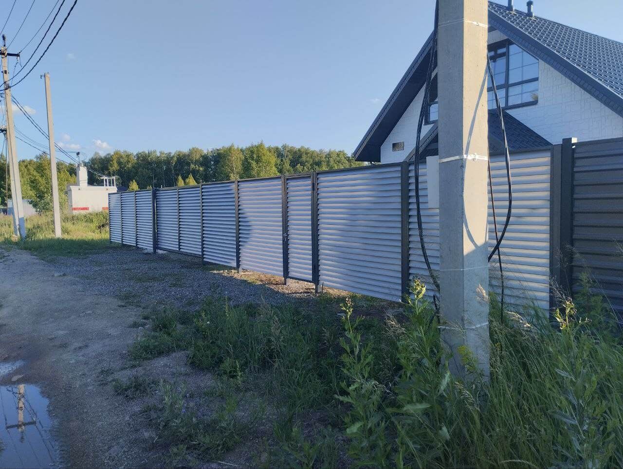 Забор из ламелей еврожалюзи 20м RAL7004 Серый фото 2 в Рыбинске