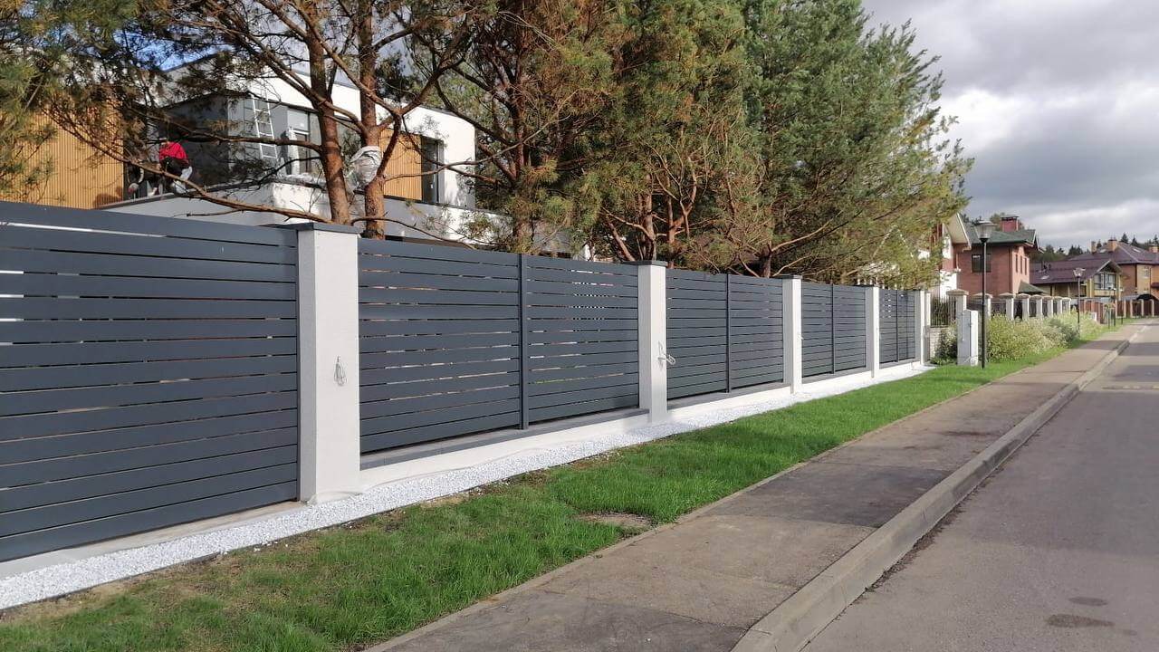 Забор-ранчо из металлопланкена 36м RAL7024 Серый Графит в Рыбинске