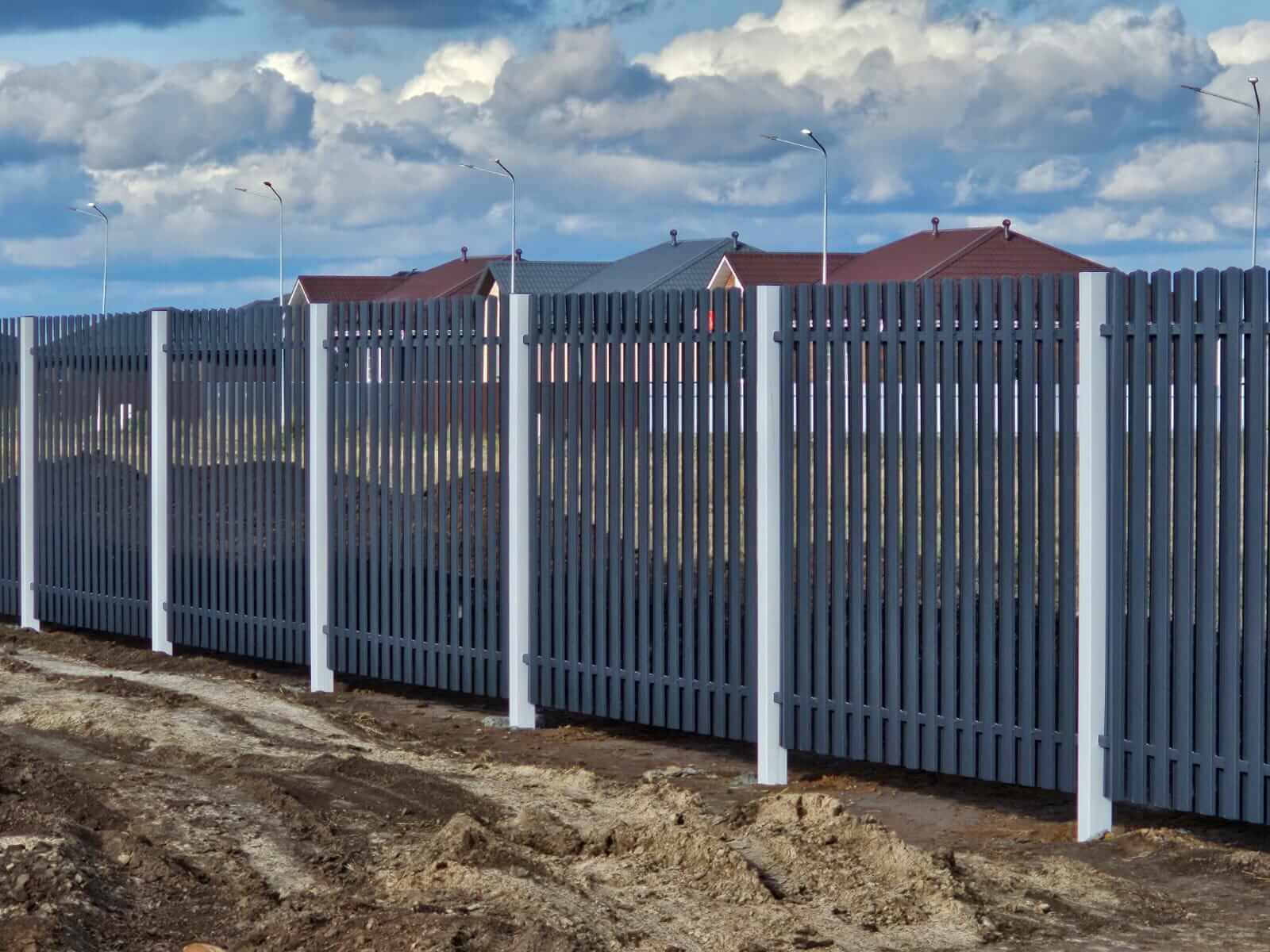 Забор из евроштакетника 234м RAL7024/7024 Серый Графит двусторонний в Рыбинске