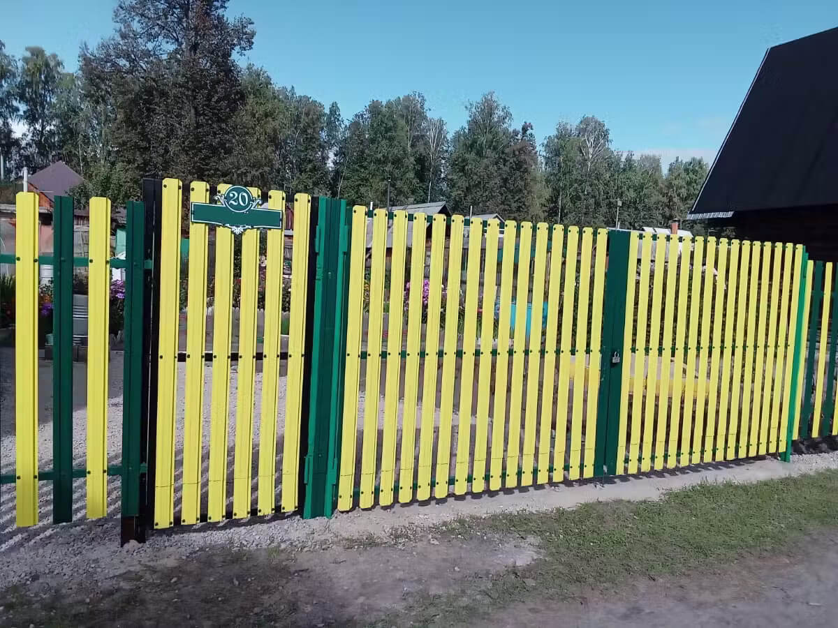 Забор из евроштакетника 13м RAL1018 Желтый в Рыбинске