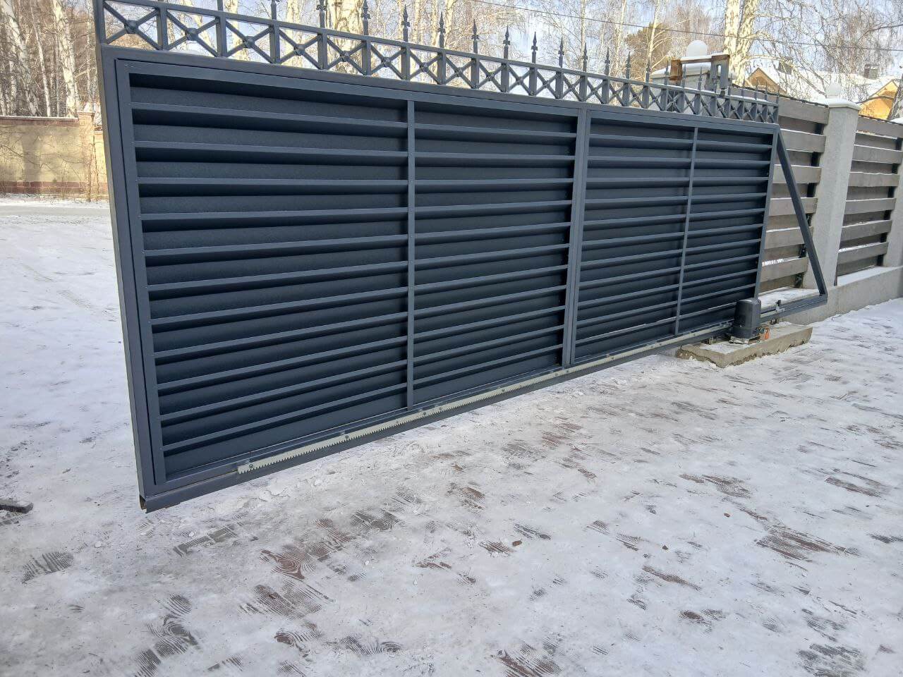 Входная группа из ламелей Хай-Тек RAL7024/7024 Серый Графит двусторонний МАТТЕ фото 8 в Рыбинске